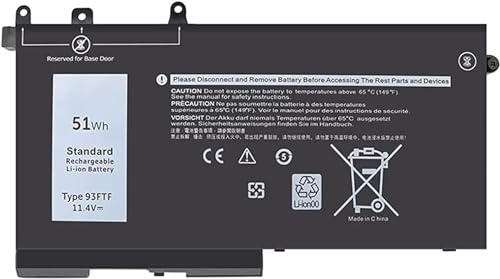 Batterie pour ordinateur portable Dell 93FTF D4CMT 083XPC 83XPC 4YFVG Latitude 5580 5590 5591 5480 5490 5491 5491 5495 5280 5288 5488 E5280 E5280 E51 Wh 11,4 V 51 Wh 480 EC. 5580 E5590 D4CMT 083XPC