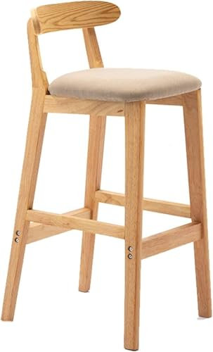 DZYHFCO Juego de taburetes de bar para isla de cocina, taburetes de madera, taburetes de altura de mostrador, taburetes de desayuno, taburetes de bar con reposapiés (caqui, 75 cm)
