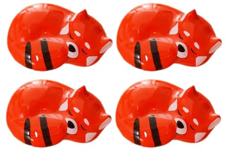 Cabilock 4Pcs Ceramic Fox Shape Chopstick Rests and Spoon Fork Holders Cute Chopstick Stand for Tableware Organisation and Dining Table Decor Dishwasher Safe Cutlery Rest