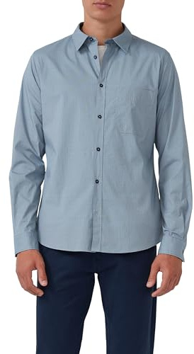 s.Oliver Slim Fit: Fein gemustertes Baumwollhemd mit Kentkragen
