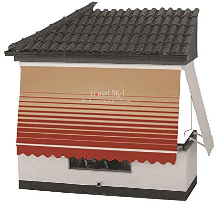 Tenda da sole a caduta con CASSONETTO di protezione braccetti e mantovana - Tessuti TEMPOTEST PARÀ(GRANDI ALTEZZE) - MISURA L da 120 a 180 X 260 H