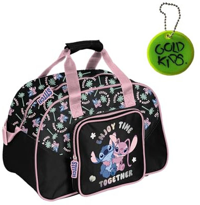 PASO - Sporttasche Kinder für Mädchen & Jungen - Umhängetasche mit Stitch Motiv - Schwimmtasche mit verstärktem Boden - Trainingstasche 40,5 x 24 x 23 cm