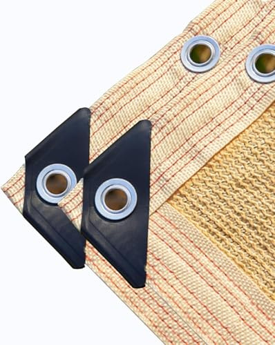 Schattennetz for den Außenbereich for Veranda, Terrasse, Pergola-Abdeckung in Beige, 92% UV-Schutz, mit Fixseil und Ösen(2x2m/6.56x6.56ft)