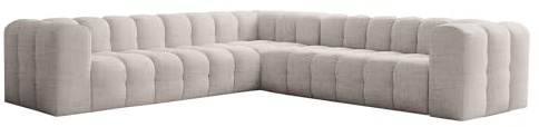 Friderik Ecksofa Baloo Corner 300x300 cm – Komfort mit HR-Schaum und Wellenfedern - Stoff Moly (Creme)