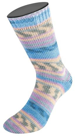 LANA GROSSA Meilenweit Seta Sumatra | Sockengarn mit Seidenanteil | Handstrickgarn aus 55% Schurwolle (Merino), 25% Polyamid, 20% Seide | 100g Wolle, Stricken & Häkeln | 420m FB 3226