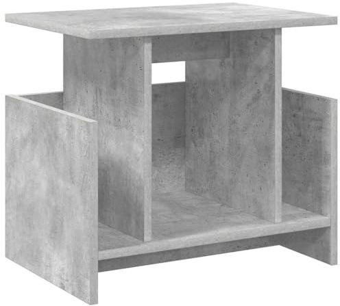 Makastle TV-Ständer mit Offenen Stauraum, Fernsehschrank, Mediaschrank für Wohnzimmer, Schlafzimmer, Unterhaltungsraum, Beton Grau 50x35x45 cm Holzwerkstoff