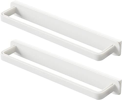 Kichvoe Portasciugamani Adesivo da Parete 2 Pezzi, Barra Portasciugamani Push-pull Multifunzione in Plastica Bianca, Organizer per Bagno Cucina e Lavanderia senza Foratura, Stendino