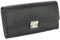 Kellnerbörse Kellnertasche Taxi Leder Schwarz Echtes Leder Damen Klassisch Börse Wallet Leiterverschluss 7 Fächer 7 Taschen 7 Abteilungen 3,5 cm x 10 cm x 3,5 cm mit Kette