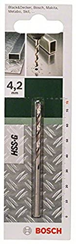 Bosch 2609255042 Foret à métaux rectifié HSS-G DIN 338 Longueur 75 mm Diamètre 4,2 mm