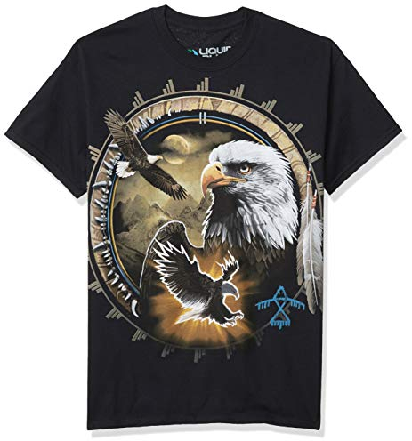 Liquid Blue Men's Eagle Dreamcatcher T-Shirt, Black, Medium