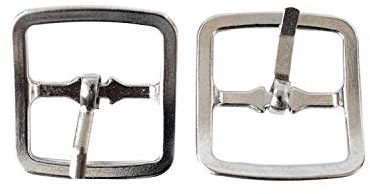 Trimming Shop Metall Gürtelschnalle Vernickelt Ersatz Verschluss Verschluss für Kleidung,Lederriemen,Schnappverschluss Gürtel,Taschen, Schuhe,Jacken,Silber,2-teilig - Silbern, 25mm