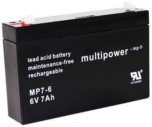 MultiPower Bleiakku MP7-6 6,0Volt 7.000mAh mit 4,8mm Steckanschlüssen