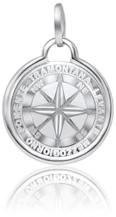 Maglione Gioielli Ciondolo Rosa dei Venti in Oro Bianco 18kt