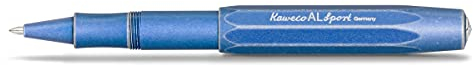 Kaweco AL SPORT Rollerball Stonewashed Blue I Gel- / Kugelschreiber aus hochwertigem Aluminium mit Keramikkugel I Edler Kuli in Blau I 23 g Tintenroller mit 0.7 mm Mine I Gelroller 13 cm
