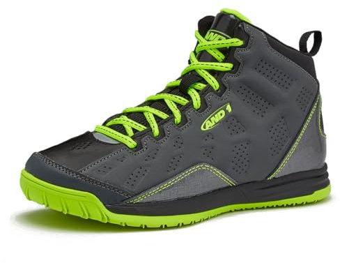AND1 Kinder Show Out Basketballschuh, Grau (Grau/Schwarz/Limette), 36 EU