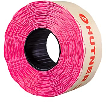 HUTNER 10 Rollen Preisetiketten 26x16 leucht-pink permanent | 11.000 Etiketten | Preisauszeichner Etiketten | HUTNER