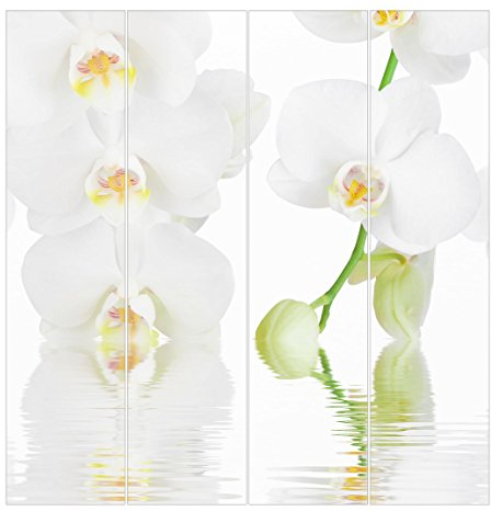Bilderwelten Schiebegardinen Wellness Orchidee - 4 Flächenvorhänge Wandhalterung 4X 250x60cm