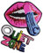 2 Pcs Pink Lipstick Letter Sequin Applique Iron On Patches Embroidery Stickers Badges Decorations for Clothes Bag T Shirt Jeans Jacket