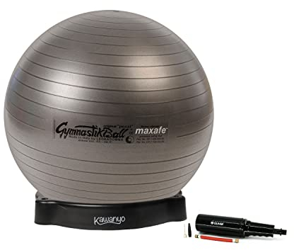 Original Pezziball MAXAFE 75 cm rubinrot rm. Ballschale & Pumpe Gymnastikball