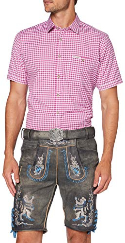 Stockerpoint Herren Austria-Bua Trachtenlederhose, grau antik gespeckt, 48