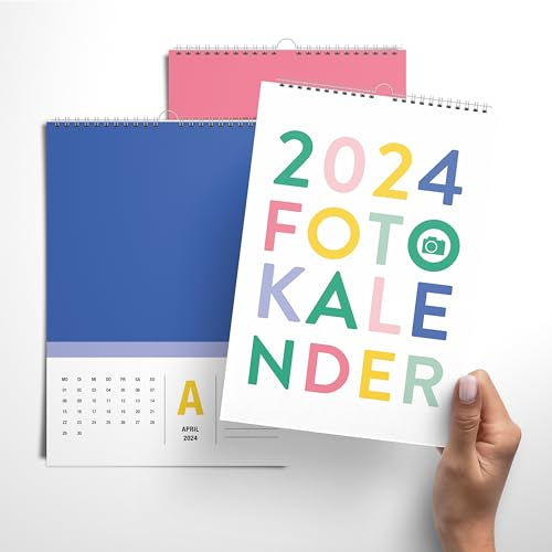 heaven+paper Fotokalender 2025 selber gestalten – Kalender personalisiert farbenfroh bunt A4 mit Fotos selbst gestalten - Foto Wandkalender als Geschenk 2025 für Freundin, Familie (SUNNY)