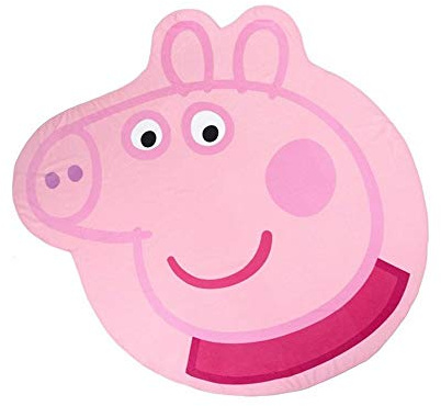 Cerdá Toalla Playa Infantil Con Forma de Peppa Pig, Rosa, Diámetro 130 cm