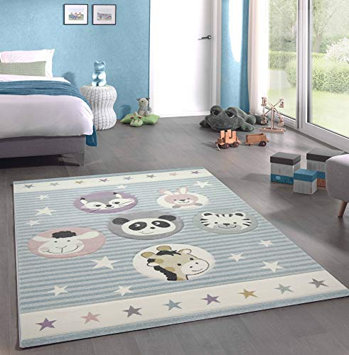 CARPETIA Kinderteppich Spielteppich Babyteppich Panda Hase Giraffe Tiger Waschbär Lamm Größe 200 x 290 cm