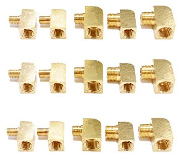 MroMax Schlauchverschraubung aus Messing, 90 Grad, M6 x 6, Winkelstück auf männlich, 10 Stück