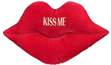coz-e-Living Deep Pink Red Velours Emoji Lippen Form Kissen, Pop Up Weiches Plüsch Kissen, Lustiges Geburtstagsgeschenk, Valentinstag Dekoration, Freund, Freundin, Sie oder Ihn