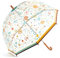 DJECO Regenschirm für Erwachsene, Farbe Rosa/Braun mit Blumenmotiven