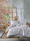 ZIRVEHOME Bettwäsche 155x220 cm. 4 teilig Set. grau, 100% Baumwolle/Renforcé mit reißverschluss atmungsaktiver bettbezug weiß barock Gemustert Kissenbezug 80x80 cm. Fiorita V2
