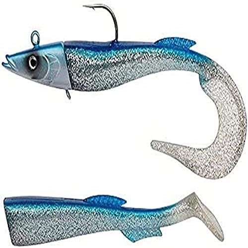 Berkley PowerBait Power Sandeel - Salzwasser Angelköder, 130g | 21cm, Metallic Blue