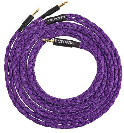 Linsoul Tripowin GranVia Upgraded OFC Hochreines Audio-Ersatzkabel für Kopfhörer, Länge 2 m, Dual 3.5mm Stecker für HE4XX/HE-400i/HE400se/Goldplanar(Violett,3,5mm)