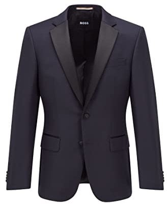 BOSS Herren H-Huge-Tux-N-B1 Slim-Fit Smoking-Jackett aus Schurwoll-Serge Dunkelblau 58