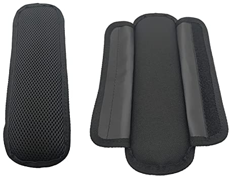 KEQKEV Ersatz-Schulterpolster, abnehmbarer Schultergurt mit Karabiner, Luftpolster, Schulterentlastungspad für Rucksack, Kameratasche, Turnbeutel, Laptop, Gitarre, 2 Stück, Schwarz
