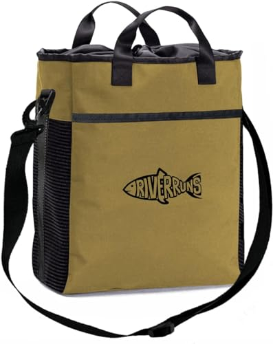 Riverruns Wathose für Angeln, Jagd, mit belüftetem Netz, Watstiefel Tasche, Fliegenfischen, Aufbewahrungstasche für Angeln, Wandern, Camping (Khaki, Medium 30L)