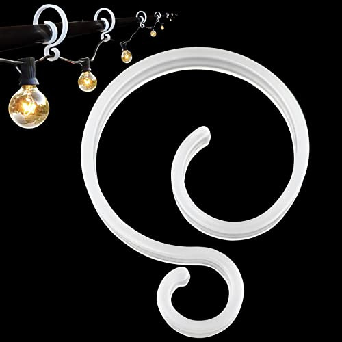 Clips de barandilla de luz de Navidad para barandilla, valla, cubierta, medias de Navidad, guirnaldas, luces, decoración, clips de Navidad, color blanco translúcido (50)