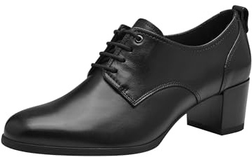 Tamaris Damen Trotteur Leder Blockabsatz bequem; Black, EU 40