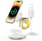 Station de Charge inductive 3 en 1, Chargeur sans Fil, Compatible avec Le Chargeur Mag Safe pour iPhone 14/12/11/Pro/Max, Apple Watch 7/6/5/4/3/2/SE, AirPods 3/2/Pro