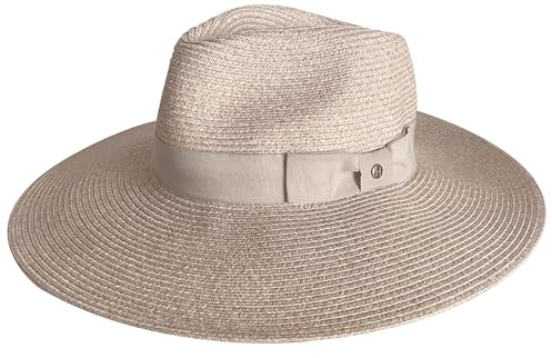 House of Ord Cape Town - Fiona Fedora - Eleganter und Hochwertiger Sonnenhut mit breiter Krempe für Damen in Blau - Reisefreundlicher Sommerhut - UV-Schutz 50+ - Größe: M/L: 58 cm Farbe: Beige