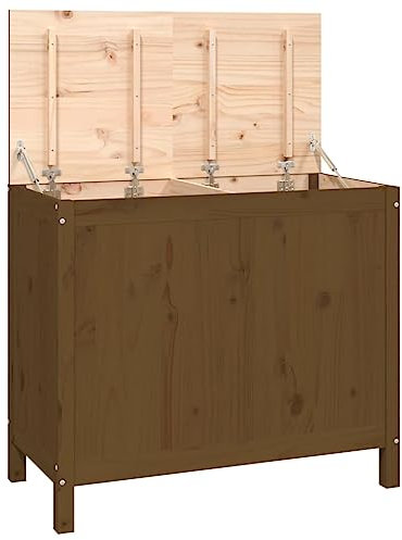 vidaXL Wäschetruhe Honigbraun 88,5x44x76 cm Massivholz Kiefer