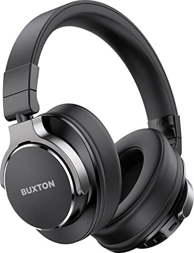 Buxton Casque Bluetooth sans Fil réducteur de Bruit - 22 Heures d’autonomie avec Micro intégré optimisé pour Les appels téléphoniques, Google Assistant et Alexa - Noir 9800