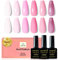 YSUVIN Smalto Semipermanente, 6 Colori Serie Rosa, Rosa Chiaro Nudo Rosa Rosso Bianco Rosa Glitterato Semipermanente Unghie, Soak Off UV/LED Lampada Smalto Per Unghie Diy Manicure Nail Art Set, 8ml