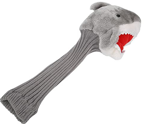 Shark Head Animal, Wood Cover 3 und 5 Driver Schlägerhaube | Schützt Schlägerkopf und Schaft vor Kratzern und Stößen Doppellagiger Strick, langer Hals, universelle Passform