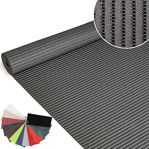 ANRO Badematte Weichschaummatte Bad- und Duschvorleger Antirutsch Badläufer Uni Grau 120x130cm
