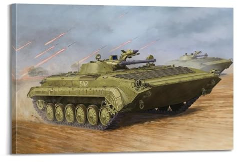 Kriegskunst-Poster, sowjetisches BMP-1, Infanterie-Kampffahrzeug, dekoratives Gemälde, Leinwand-Kunstbild, 30 x 45 cm