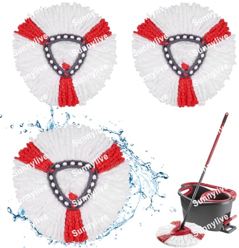 PARTSEE Mikrofaser Wischmopp Ersatzbezug für Vileda Turbo 2in1 Mop + für Vileda EasyWring&Clean, Bodenwischer-Ersatzbezug für Besonders Saubere Wischergebnisse (3pcs)