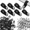BTF-LIGHTING 100 Pcs noir 1/4 type R nylon câble en plastique clip de montage avec vis en acier inoxydable pour intérieur et extérieur clip de fil organisateur fil gestion