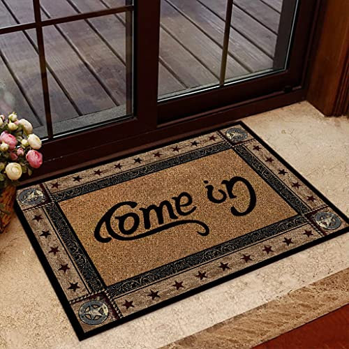 MIAOMANSENSTORE Fußmatte innen außen fussmatte Lustige Fußmatte „Welcome Come In Go Away“, dekorative Willkommens-Fußmatte für das Familienhaus Deko Wohnzimmer