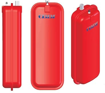 Vaso d'Espansione Rettangolare Piatto per Caldaie Mod. RP200 x 515 Attacco 3/4 Maschio Gas Gomma Membrana SBR Colore Rosso (RP200-12)